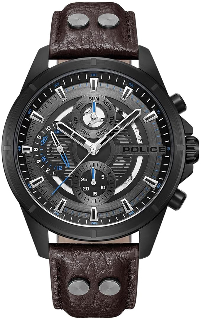 Police Herrklocka PEWJF0004602 Malawi Grå/Läder Ø45 mm - Police