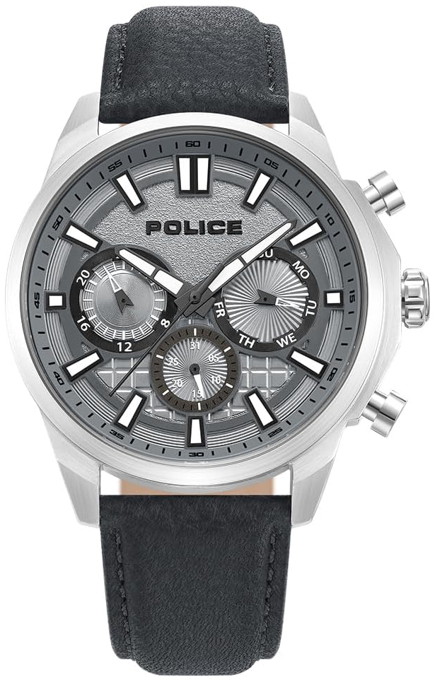 Police Herrklocka PEWJF0021001 Rangy Gr&aring;/L&auml;der &Oslash;45 mm