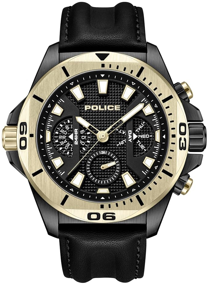 Police Herrklocka PEWJF0022501 Electrical Svart/L&auml;der &Oslash;46 mm