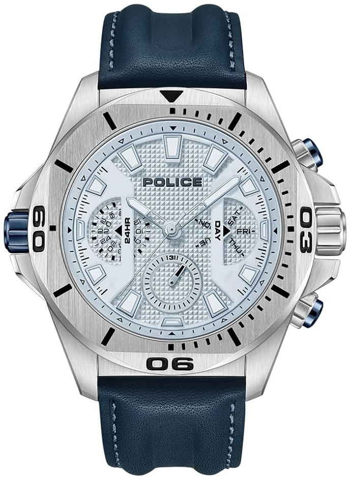 Police Herrklocka PEWJF0022503 Electrical Bl&aring;/L&auml;der &Oslash;46 mm