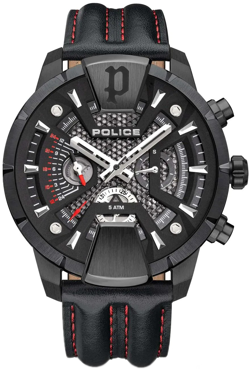 Police Herrklocka PEWJF2203710 Huntley Svart/L&auml;der &Oslash;48 mm
