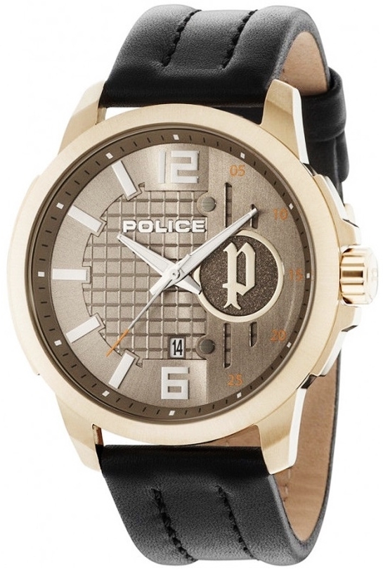 Police Herrklocka PL15238JSG.11 Guld/Läder Ø48 mm - Police