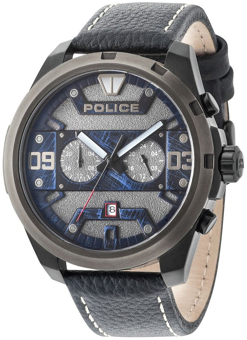 Police Herrklocka PL15365JSBU.61 Dash Grå/Läder Ø52 mm - Police