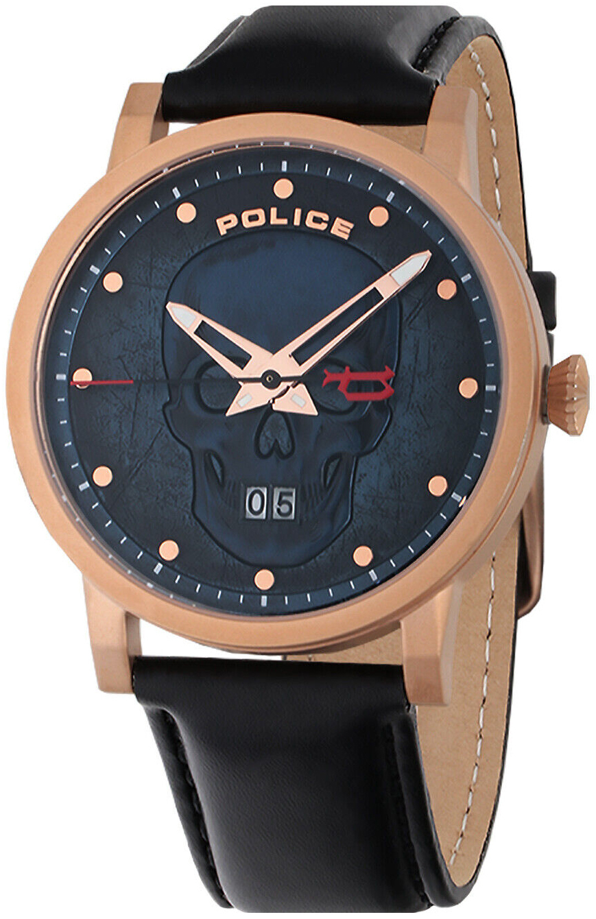 Police Herrklocka PL15404JSR.03 Collin Blå/Läder Ø43 mm - Police