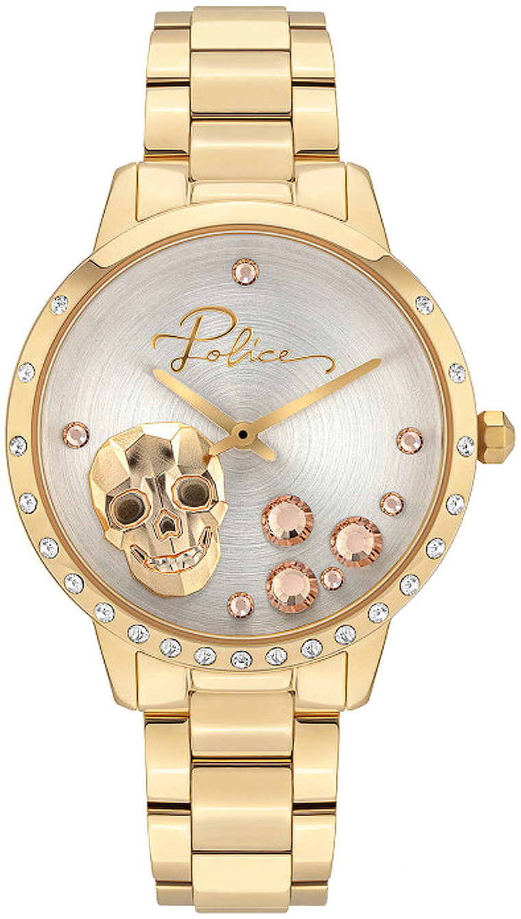 Police Damklocka PL16071MSG.22M Silverfärgad/Gulguldtonat stål Ø36 - Police