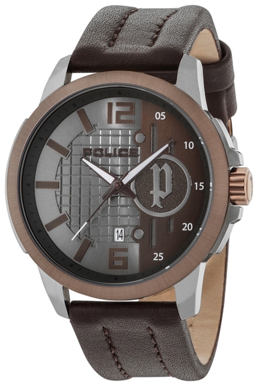 Police Herrklocka R1451291003 Squad Grå/Läder Ø48 mm - Police