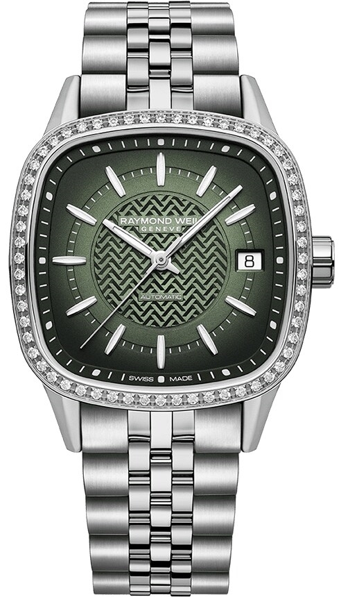 Raymond Weil Damklocka 2490-STS-52051 Freelancer Grön/Stål - Raymond Weil