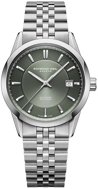 Raymond Weil Damklocka 2771-ST-52051 Freelancer Gr&ouml;n/St&aring;l &Oslash;38 mm