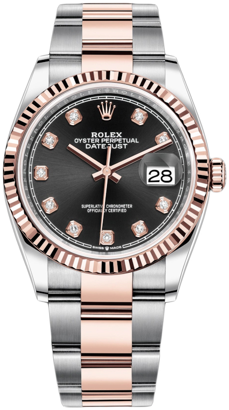 Rolex Damklocka 126231-0020 Datejust 36 Svart/18 karat roséguld Ø36 - Rolex