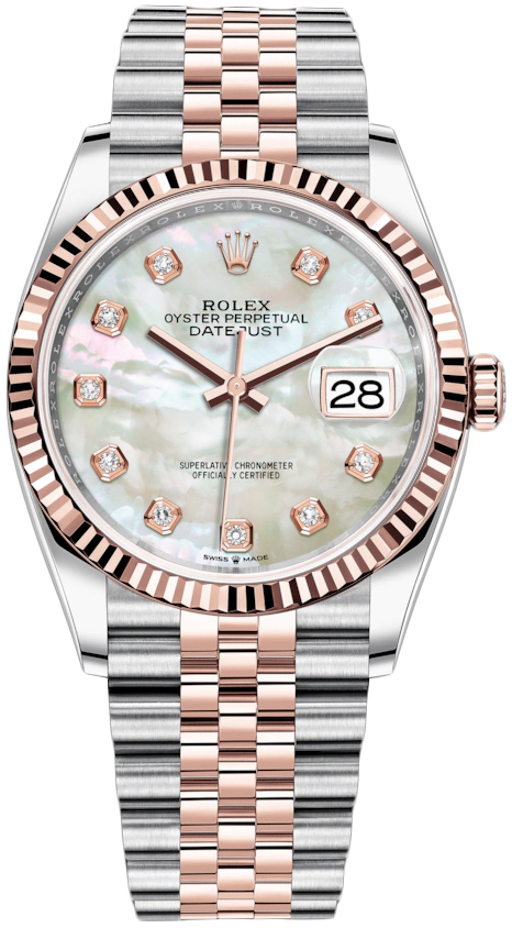 Rolex Damklocka 126231-0021 Datejust 36 Vit/18 karat ros&eacute;guld &Oslash;36 mm