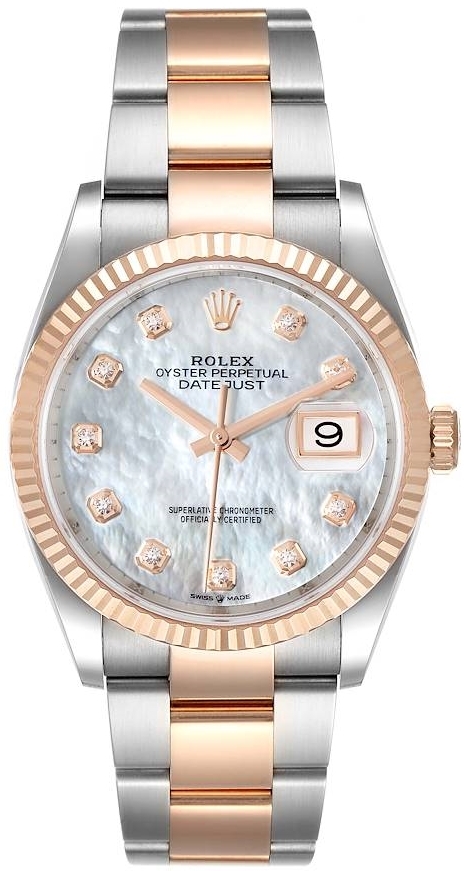 Rolex Damklocka 126231-0022 Datejust 36 Vit/18 karat roséguld Ø36 mm