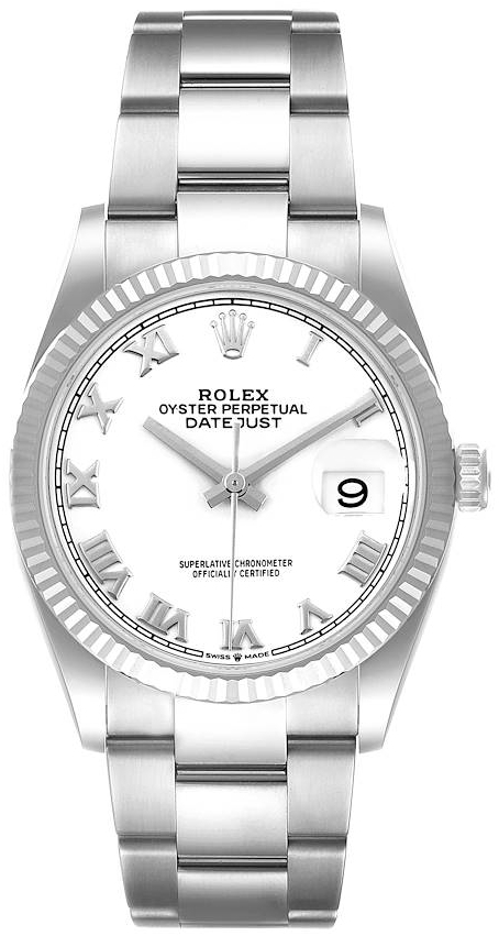 Rolex Damklocka 126234-0026 Datejust 36 Vit/Stål Ø36 mm - Rolex