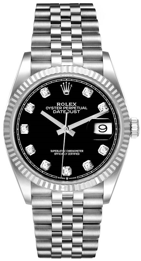 Rolex Damklocka 126234-0027 Datejust 36 Svart/Stål Ø36 mm - Rolex