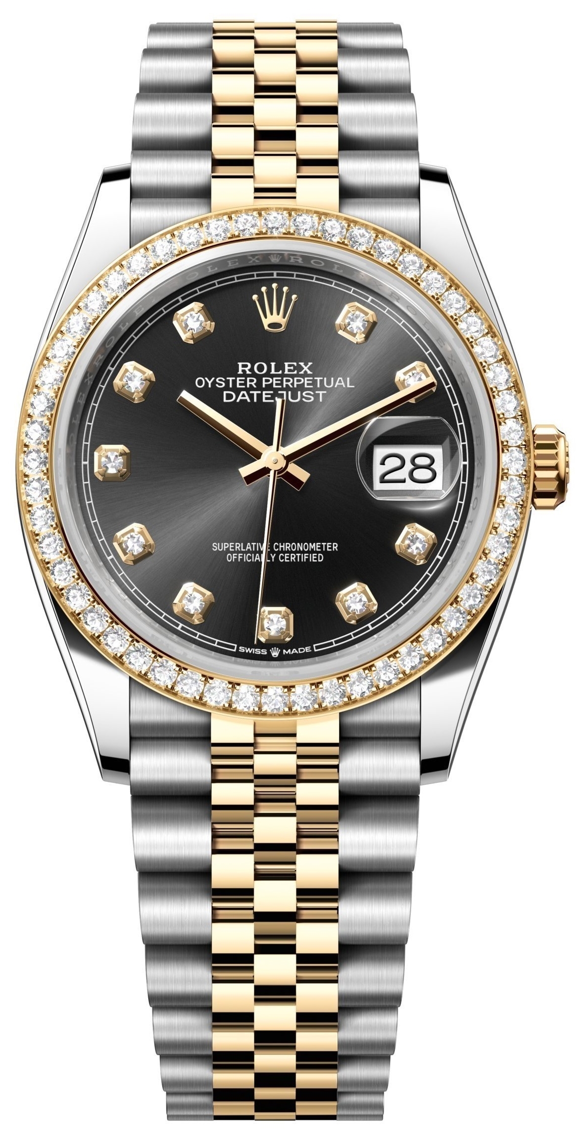 Rolex Herrklocka 126283RBR-0007 Datejust 36 Svart/Stål Ø36 mm - Rolex