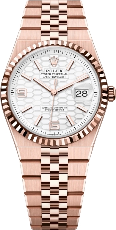 Rolex Damklocka 127235-0001 Land-Dweller Vit/18 karat roséguld Ø36 - Rolex