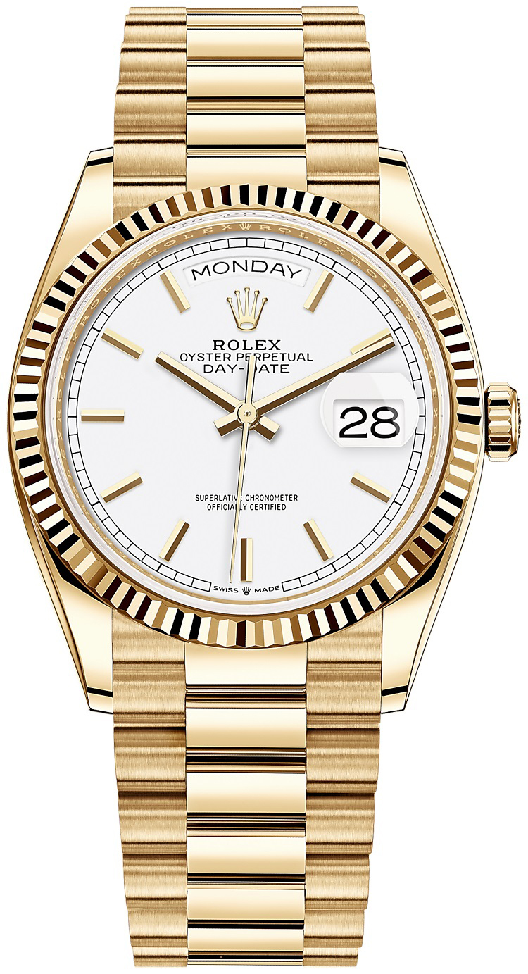 Rolex Damklocka 128238-0081 Day-Date 36 Vit/18 karat gult guld Ø36 mm - Rolex