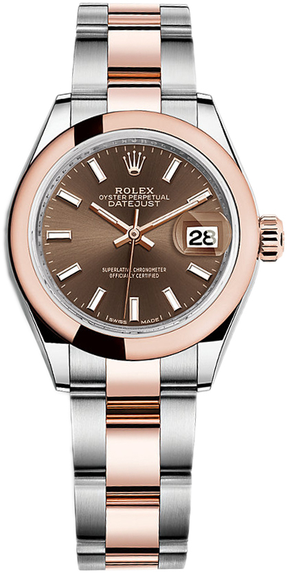 Rolex Damklocka 279161-0018 Lady-Datejust 28 Brun/18 karat roséguld - Rolex