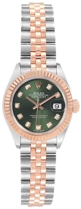 Rolex Damklocka 279171-0007 Lady-Datejust 28 Gr&ouml;n/18 karat ros&eacute;guld