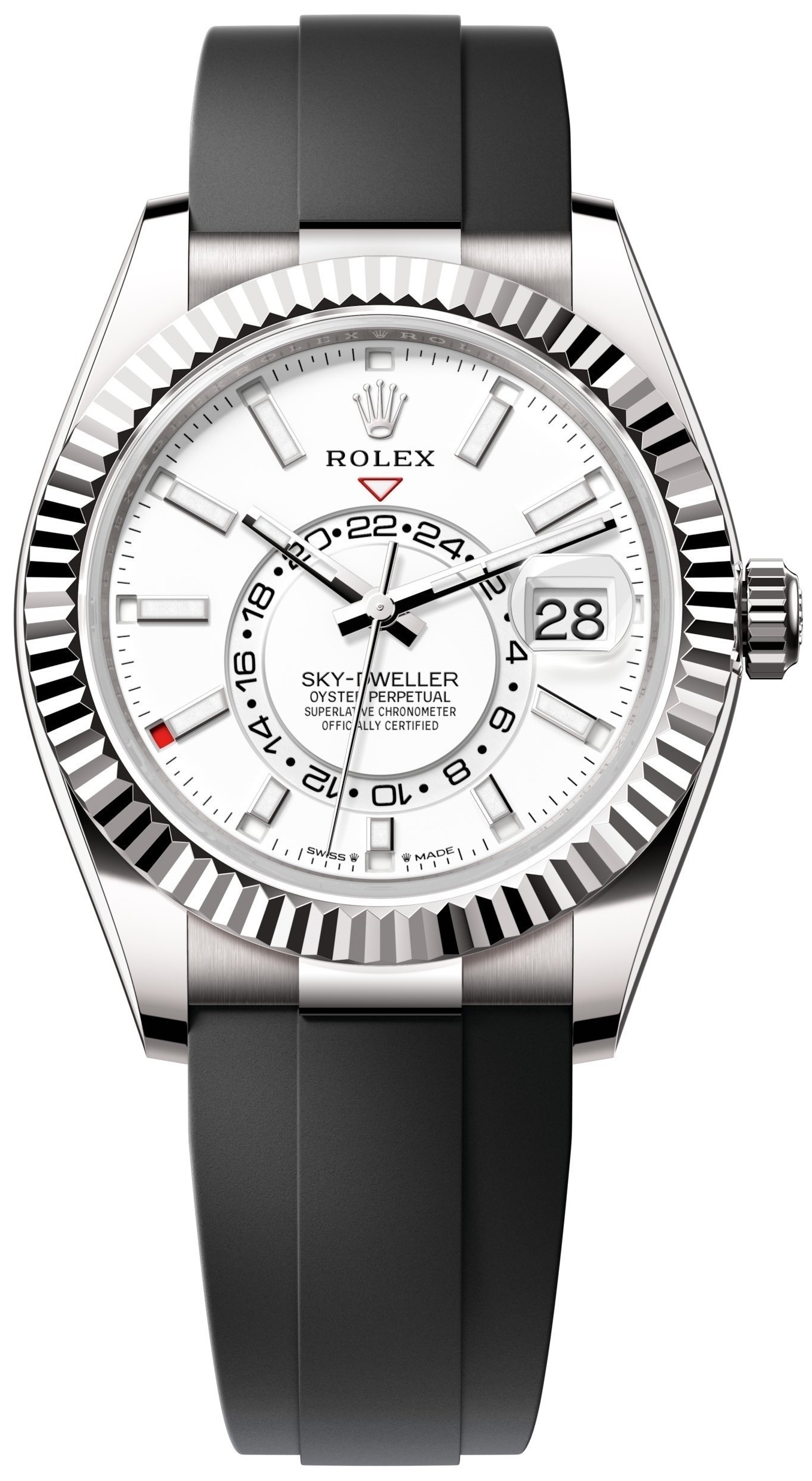 Rolex Herrklocka 336239-0003 Sky-Dweller Vit/Gummi Ø42 mm - Rolex