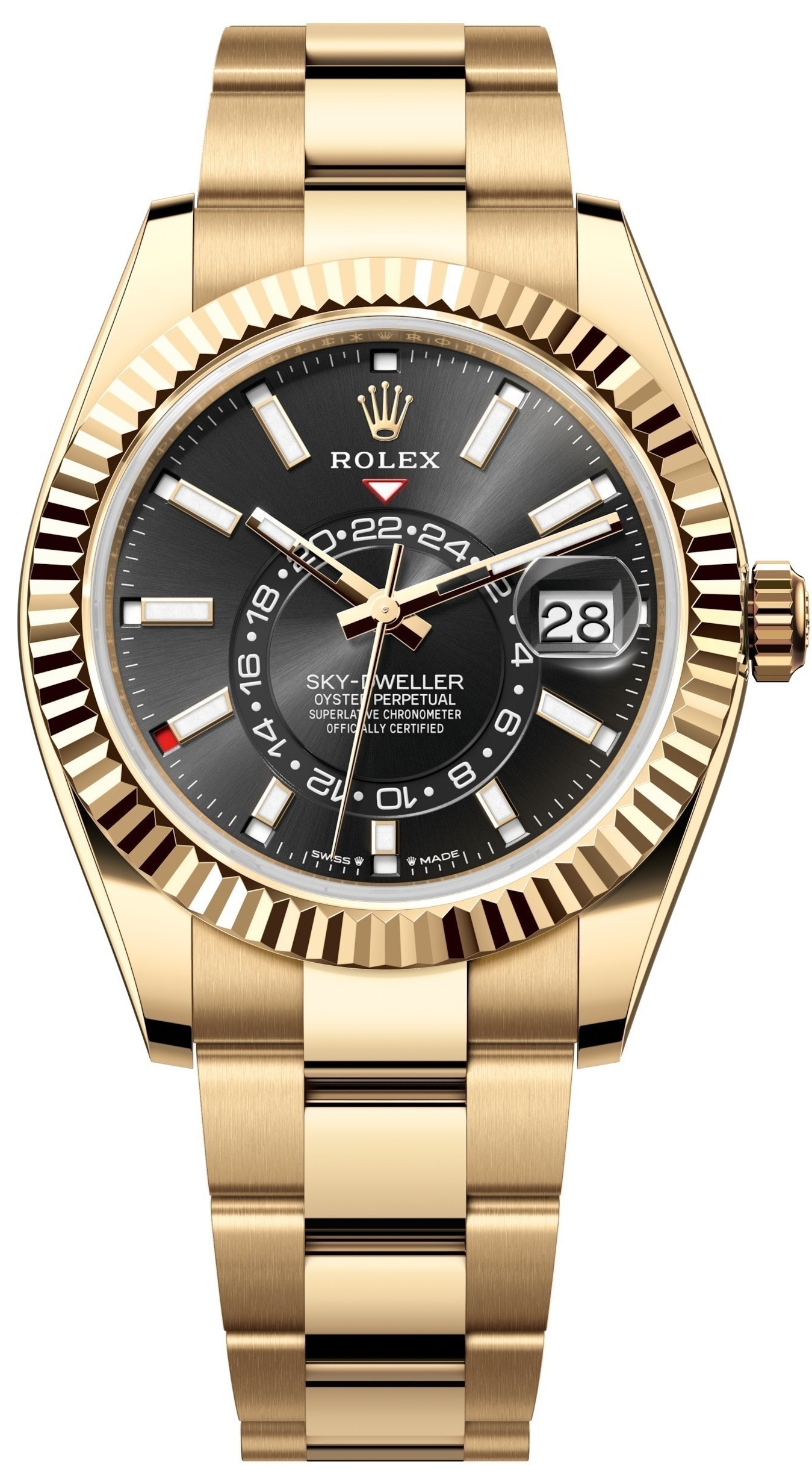 Rolex Herrklocka 336938-0002 Sky-Dweller Svart/18 karat gult guld