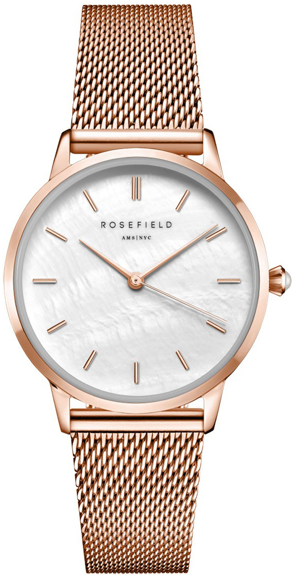 Rosefield Damklocka RMRMR-R09 The Pearl Edit Vit/Roséguldstonat