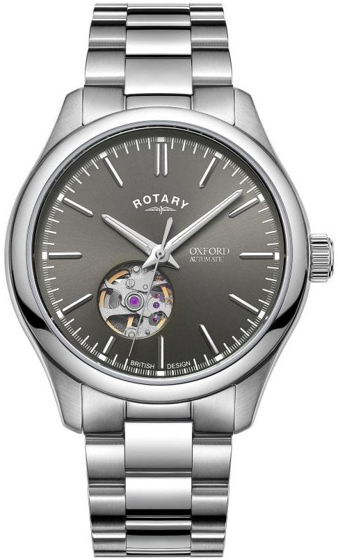 Rotary Herrklocka GB05095/74 Oxford Grå/Stål Ø40 mm - Rotary