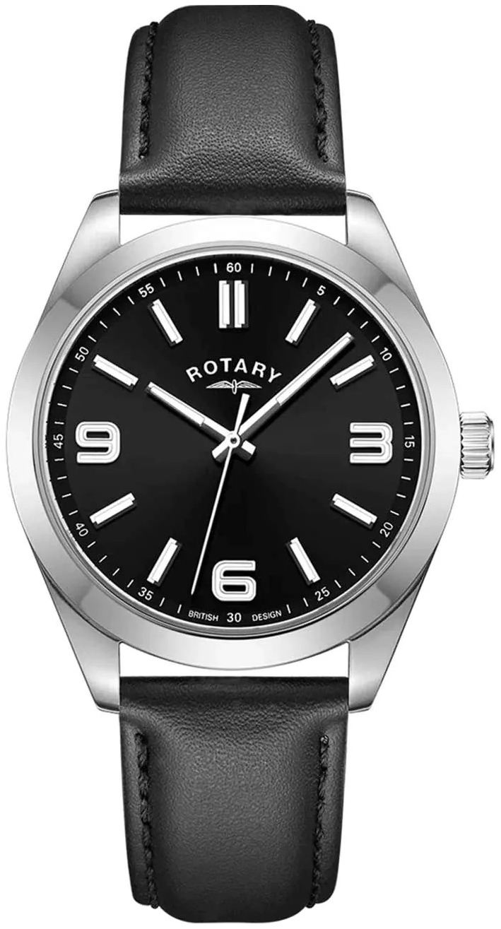 Rotary Herrklocka GS05770/04 Heritage Svart/Läder Ø40 mm - Rotary