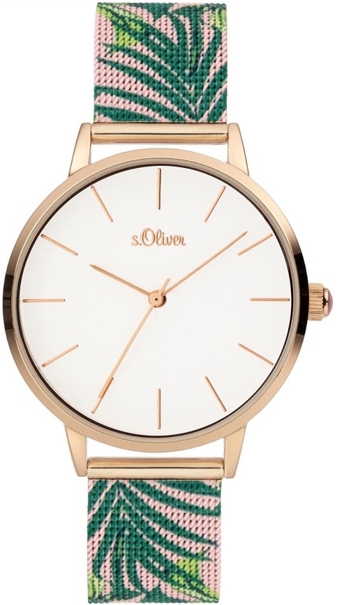 s.Oliver Damklocka SO-3980-MQ S.Oliver Classic Vit/Roséguldstonat - s.Oliver