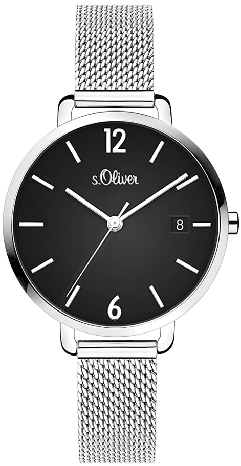 s.Oliver Damklocka SO-4082-MQ S.Oliver Classic Svart/Stål Ø34 mm - s.Oliver