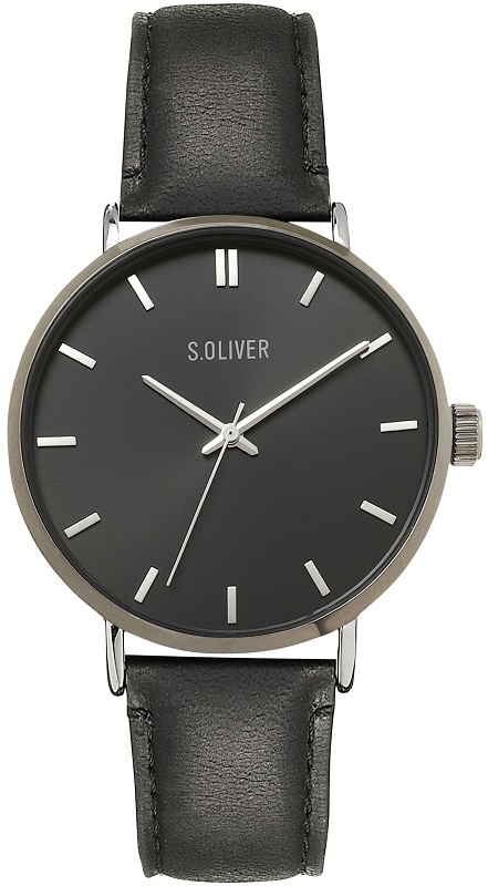 s.Oliver Herrklocka SO-4229-LQ S.Oliver Classic Svart/Läder Ø43 mm - s.Oliver