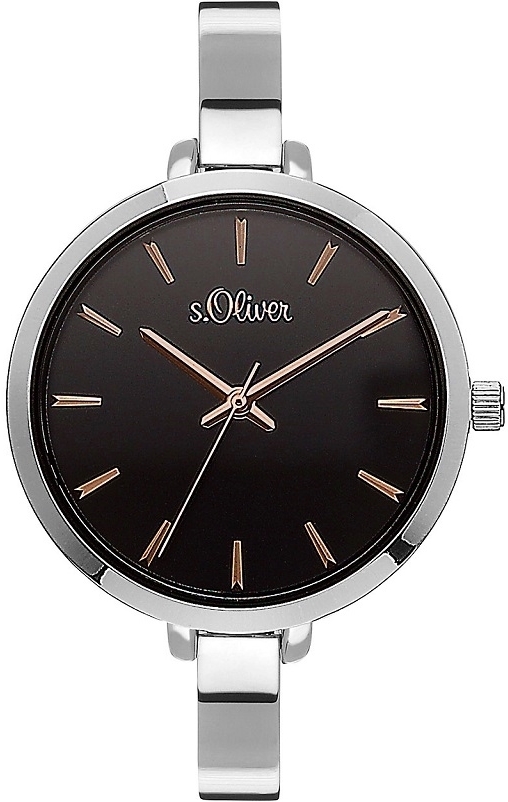 s.Oliver Damklocka SO-4253-MQ S.Oliver Classic Svart/Stål Ø32 mm