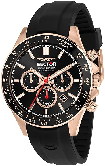 Sector 230 Herrklocka R3271661029 Svart/Gummi Ø43 mm - Sector