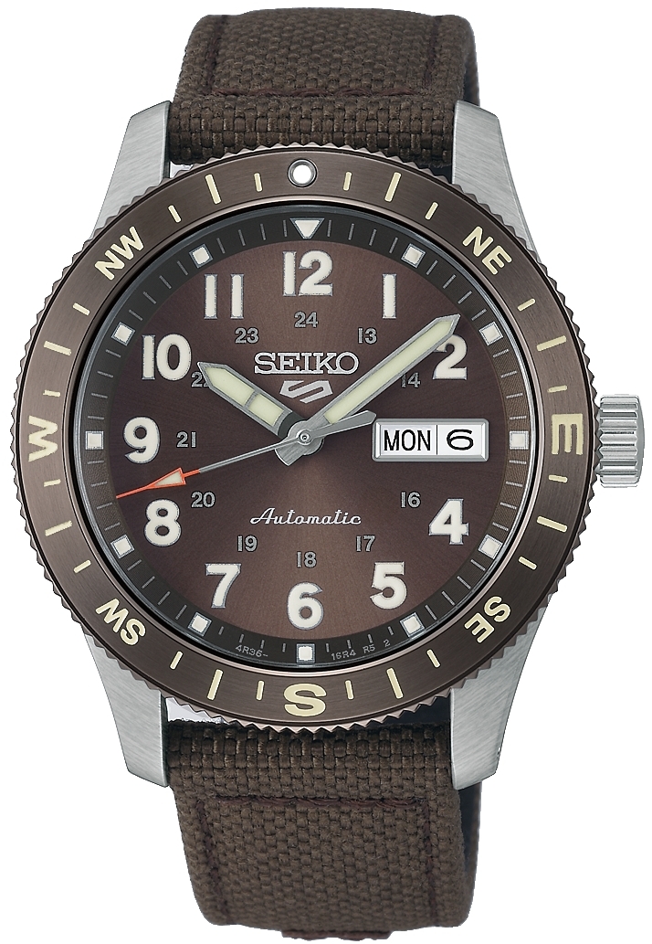 Seiko 5 Herrklocka HDB009K1 Brun/Textil Ø41 mm