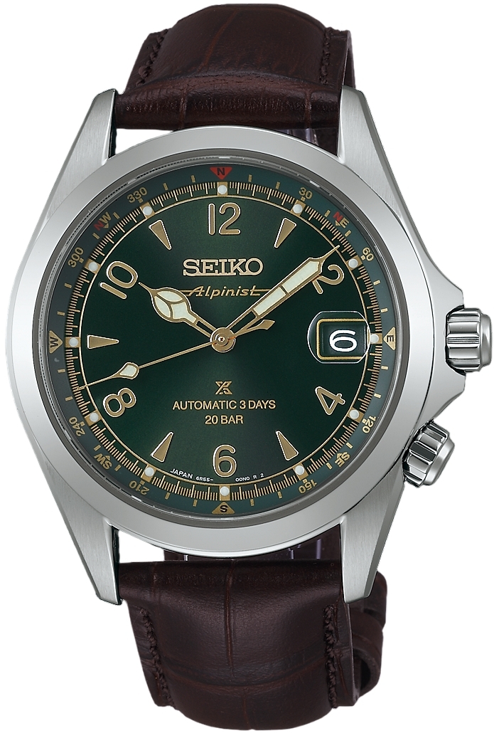 Seiko Herrklocka SPB507J1 Prospex Alpinist Grön/Läder Ø39.5 mm - Seiko