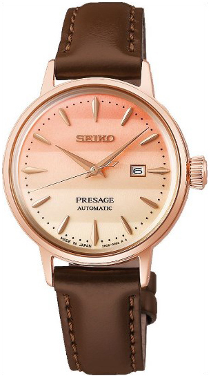 Seiko Damklocka SRE014J1 Presage Ros&eacute;guldstonad/L&auml;der &Oslash;30.3 mm