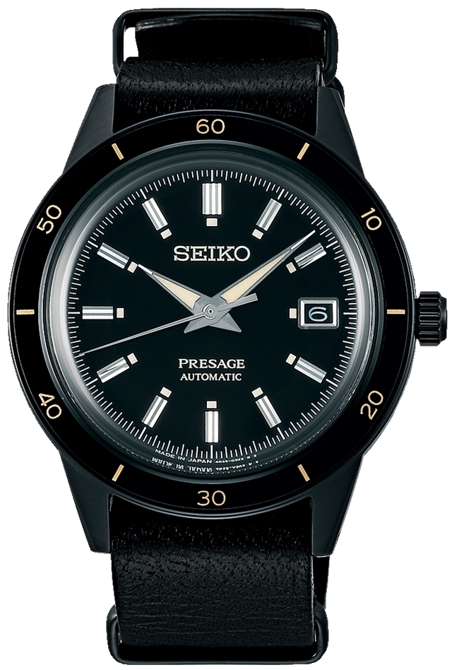 Seiko Herrklocka SRPH95J1 Presage Svart/L&auml;der &Oslash;40.8 mm