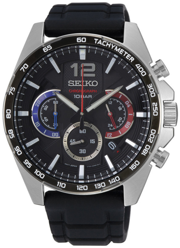 Seiko Herrklocka SSB347P1 Svart/Gummi Ø44 mm - Seiko