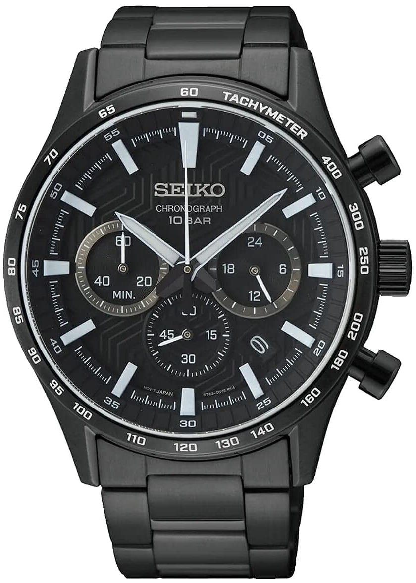 Seiko Herrklocka SSB415P1 Discover More Svart/Stål Ø43 mm - Seiko
