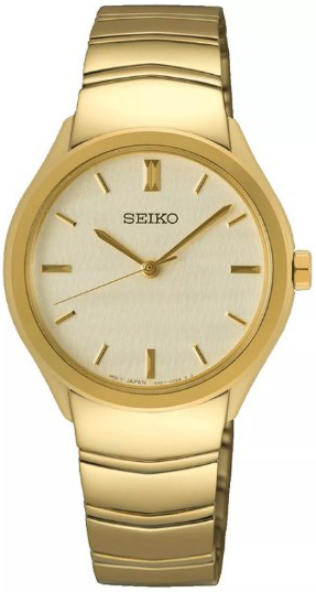 Seiko Damklocka SUR552P1 Classic Champagnefärgad/Gulguldtonat stål - Seiko