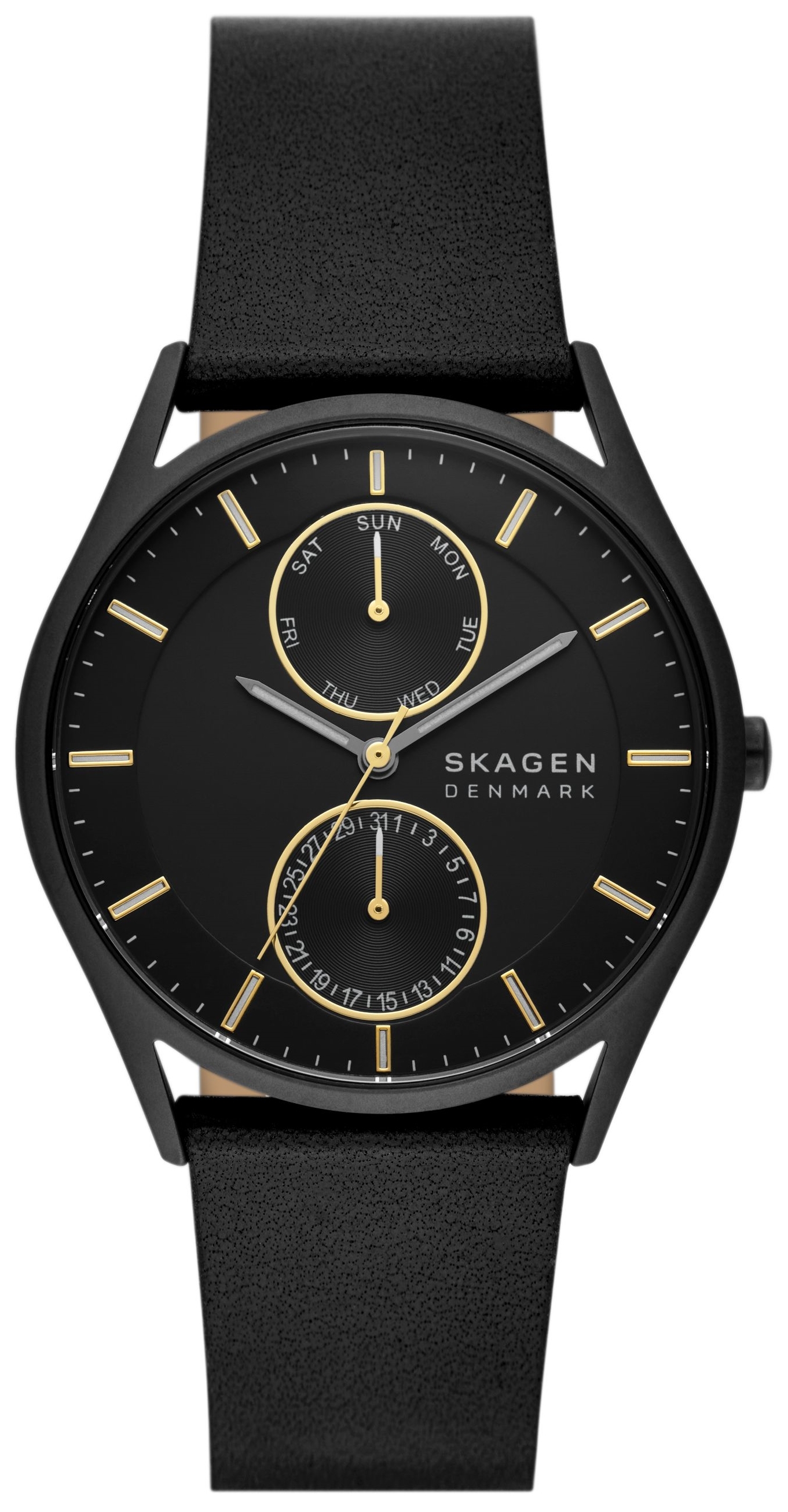 Skagen Herrklocka SKW6911 Holst Multifunction Svart/Läder Ø40 mm - Skagen