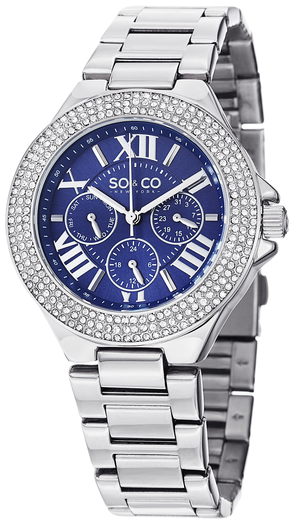 So & Co New York Damklocka 5019.2 Madison Blå/Stål Ø38 mm - So & Co New York