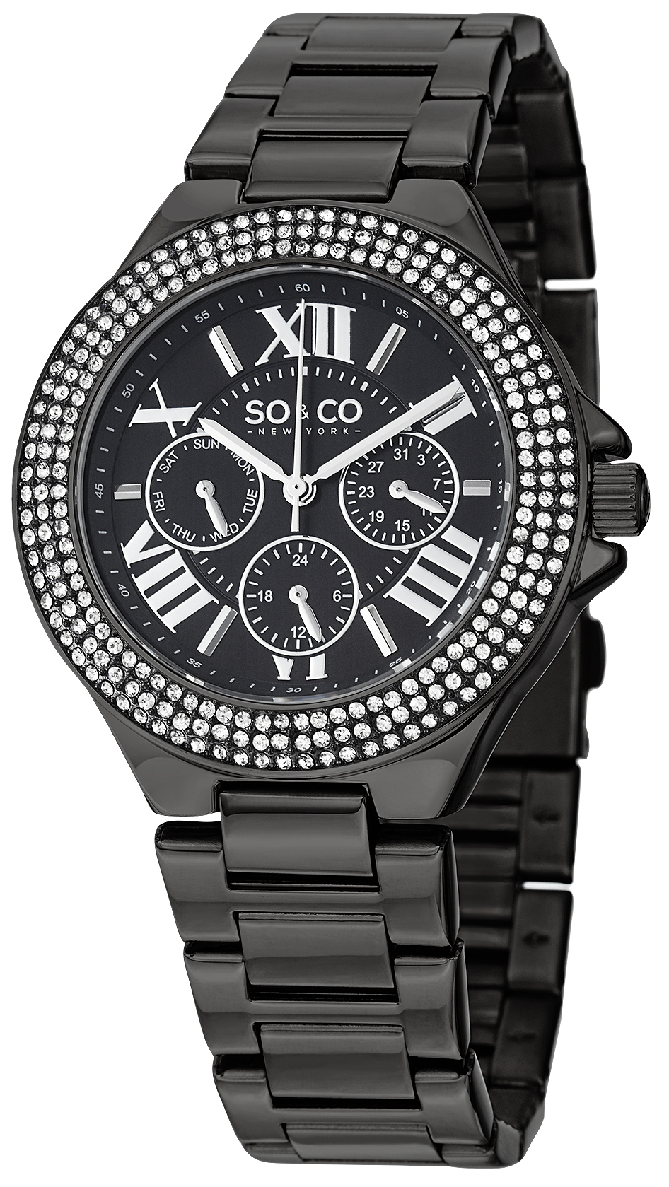 So & Co New York Damklocka 5019.5 Madison Svart/Stål Ø38 mm - So & Co New York