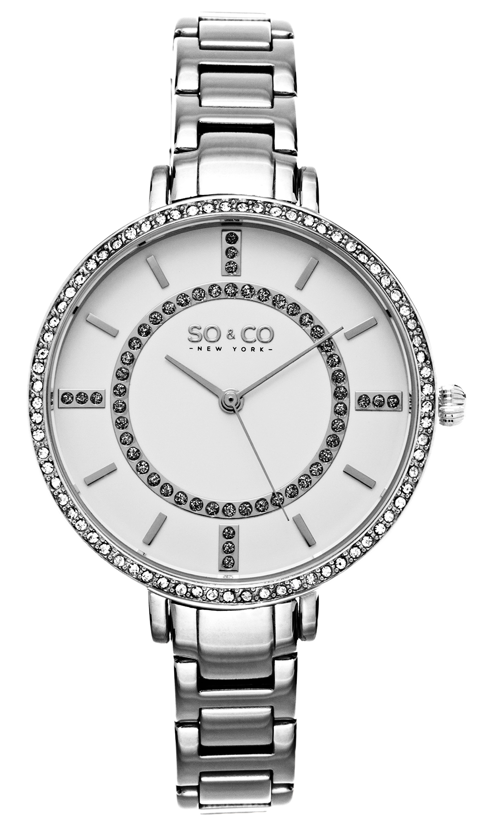 So & Co New York Damklocka 5066.1 Studio Vit/Stål Ø38 mm - So & Co New York