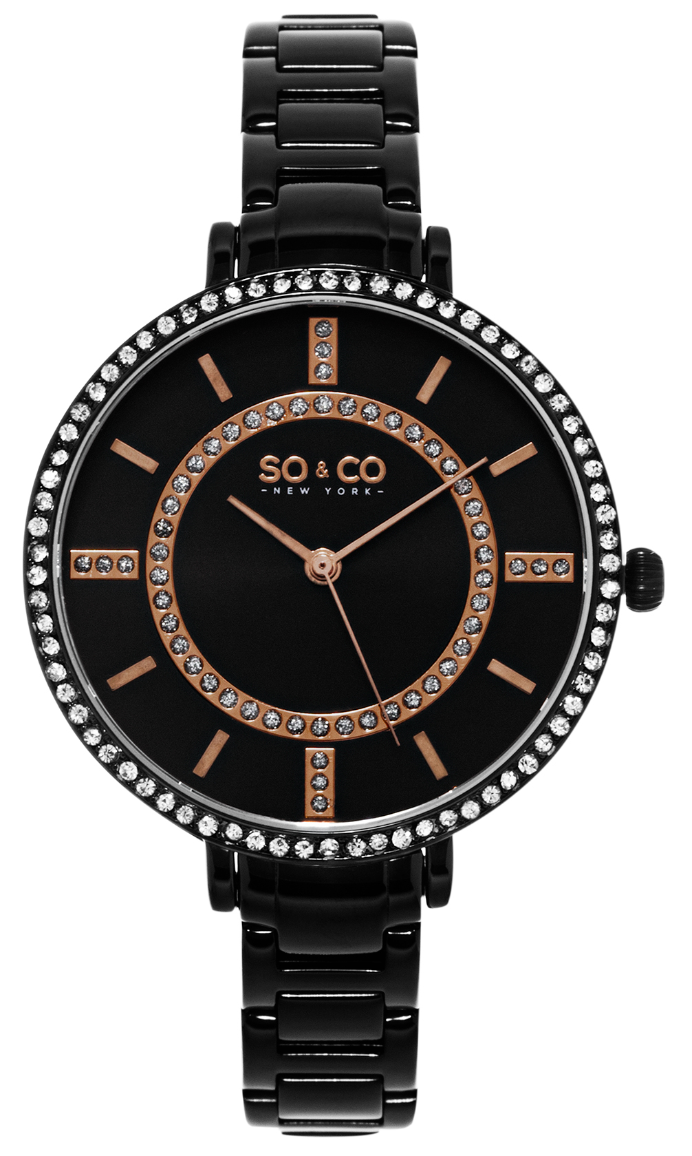 So & Co New York Damklocka 5066.5 Studio Svart/Stål Ø38 mm - So & Co New York