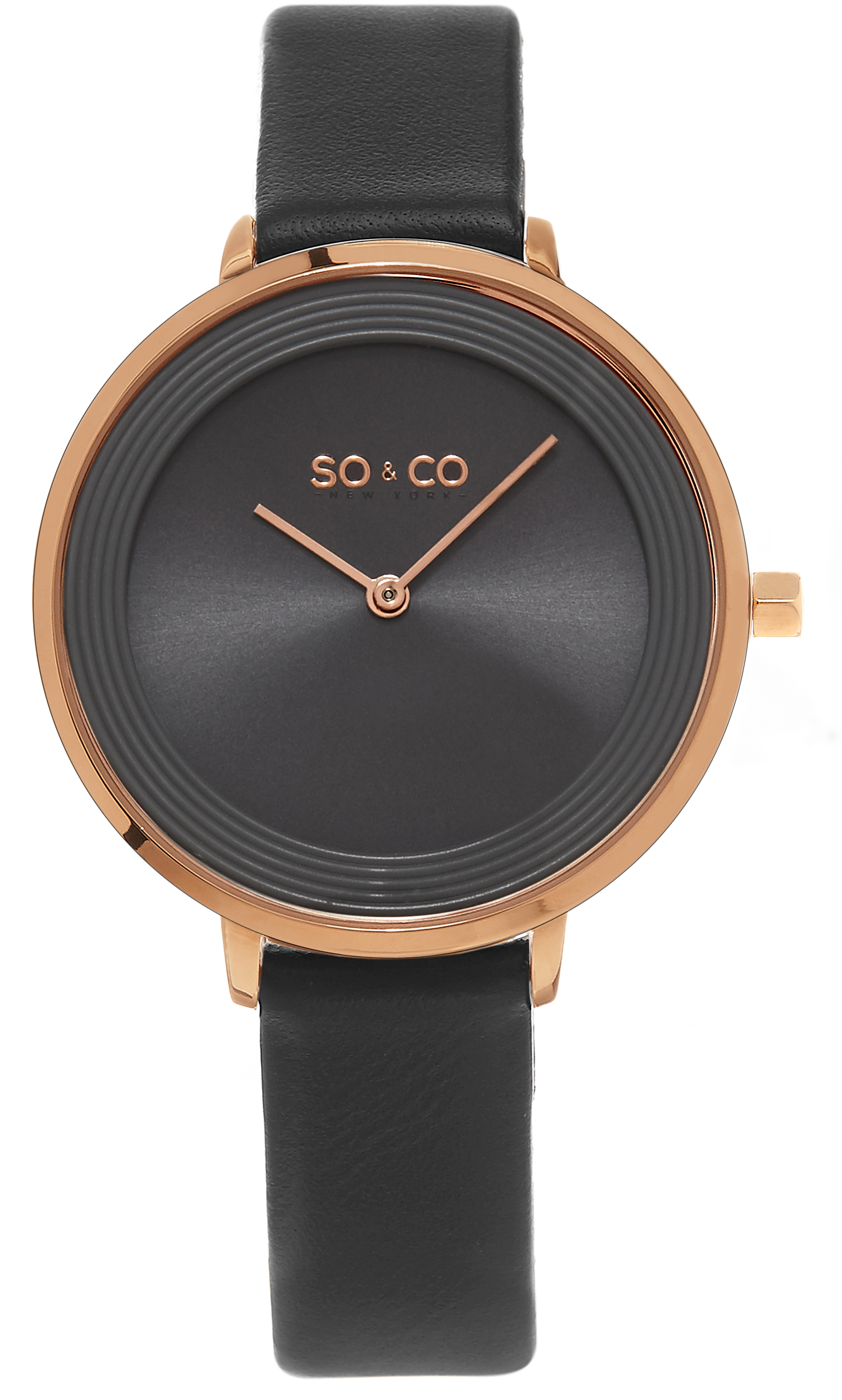 So & Co New York Damklocka 5204L.4 Madison Gr&aring;/L&auml;der &Oslash;36 mm