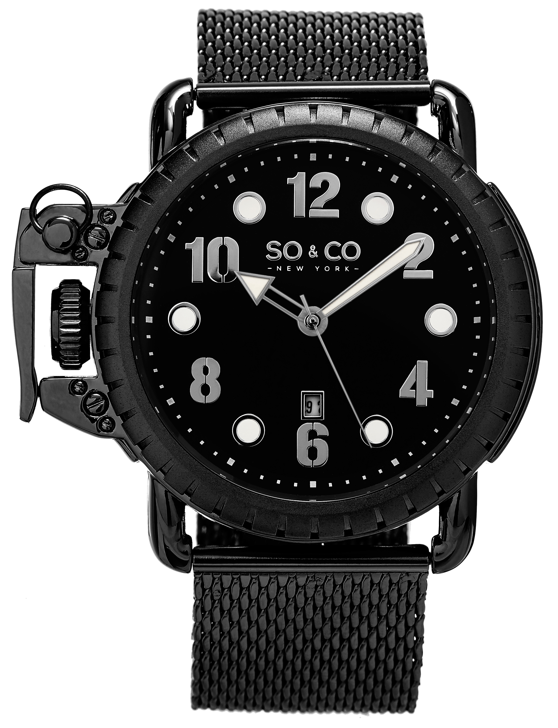 So & Co New York Herrklocka 5208.3 Yacht Timer Svart/Stål Ø48 mm - So & Co New York
