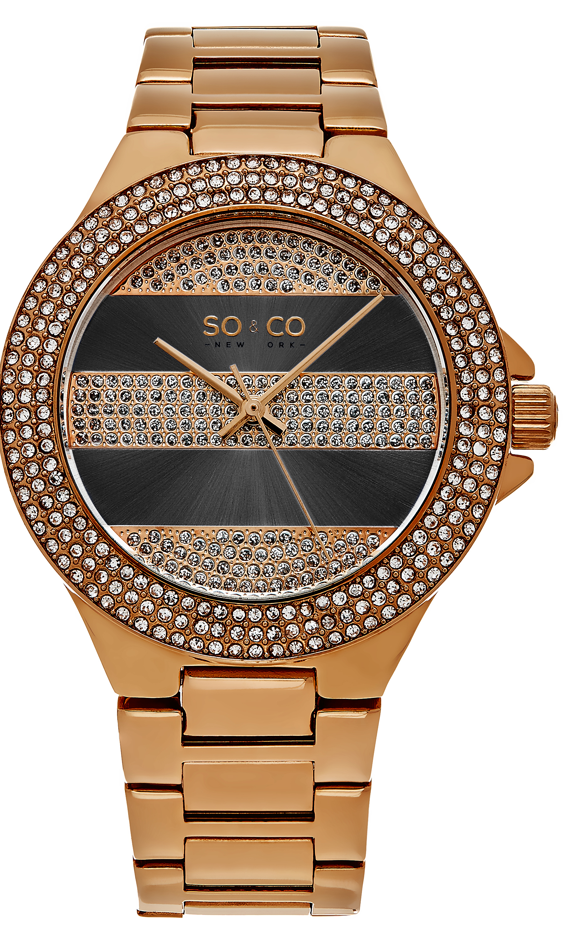 So & Co New York Damklocka 5242.4 SoHo Grå/Roséguldstonat stål - So & Co New York