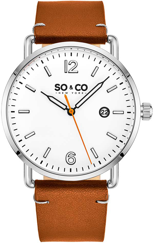 So & Co New York Herrklocka 5511.2 Madison Vit/Läder Ø38 mm - So & Co New York