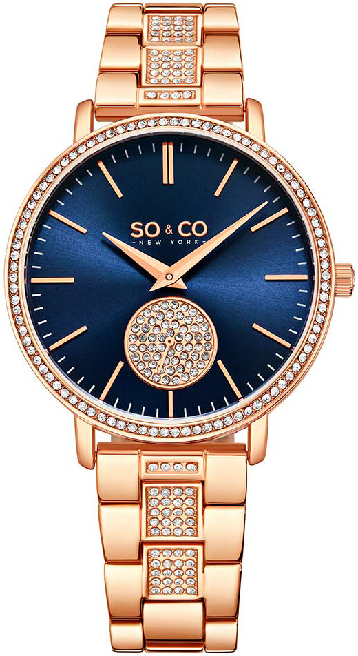 So & Co New York Damklocka 5525.4 Madison Blå/Roséguldstonat - So & Co New York