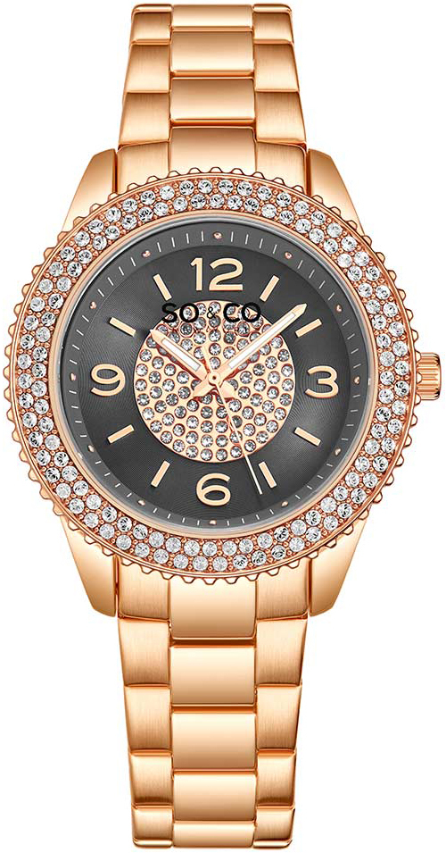 So & Co New York Damklocka 5532.4 Madison Grå/Roséguldstonat - So & Co New York